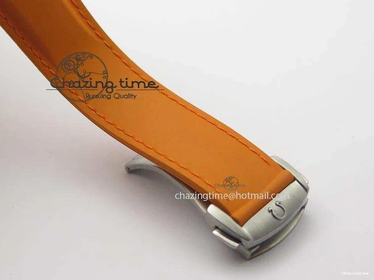 0417 Breathable Planet Ocean SS Bp Maker 45mm Orange Bezel On Orange Rubber Strap A 8221